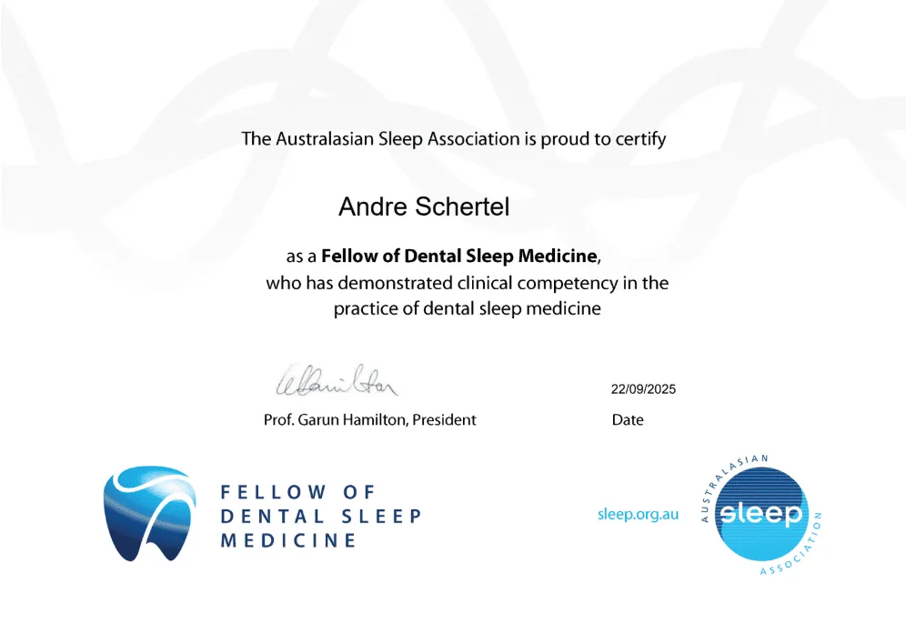 Peninsula Snore Clinic Certificate